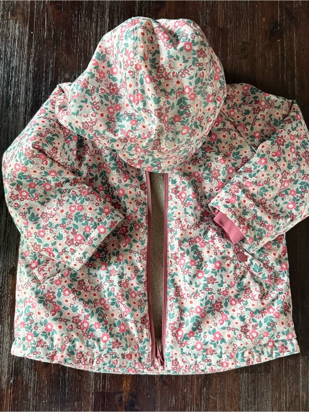 Zara Floral Hooded Raincoat